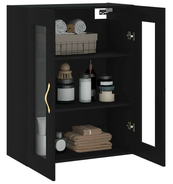 VIDAXL Falra Szerelhető Szekrény - Fekete - 69,5x34x90 cm