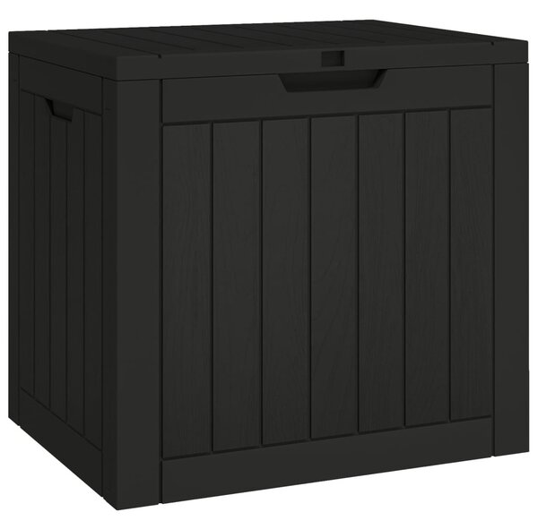 VidaXL fekete polipropilén kerti tárolóláda 55,5x43x53 cm