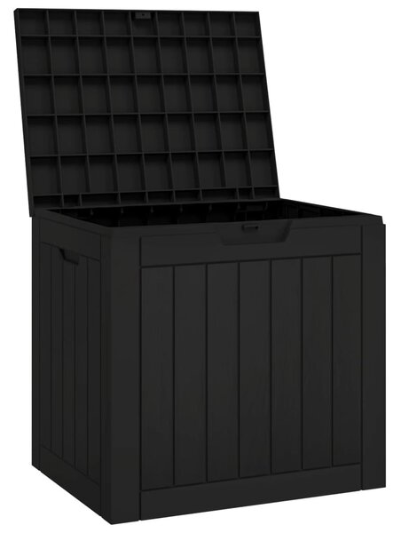 VidaXL fekete polipropilén kerti tárolóláda 55,5x43x53 cm