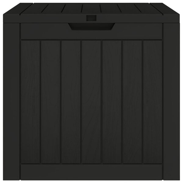 VidaXL fekete polipropilén kerti tárolóláda 55,5x43x53 cm
