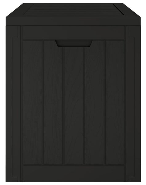 VidaXL fekete polipropilén kerti tárolóláda 55,5x43x53 cm