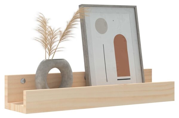 2 db tömör fenyőfa fali polc 50 x 12 x 9 cm