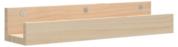 2 db tömör fenyőfa fali polc 50 x 12 x 9 cm