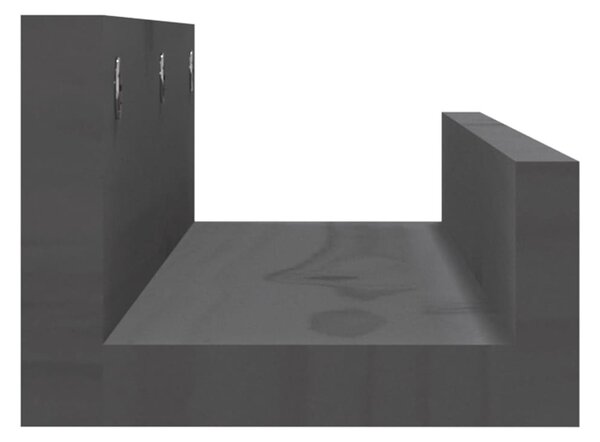 2 db szürke tömör fenyőfa fali polc 50 x 12 x 9 cm