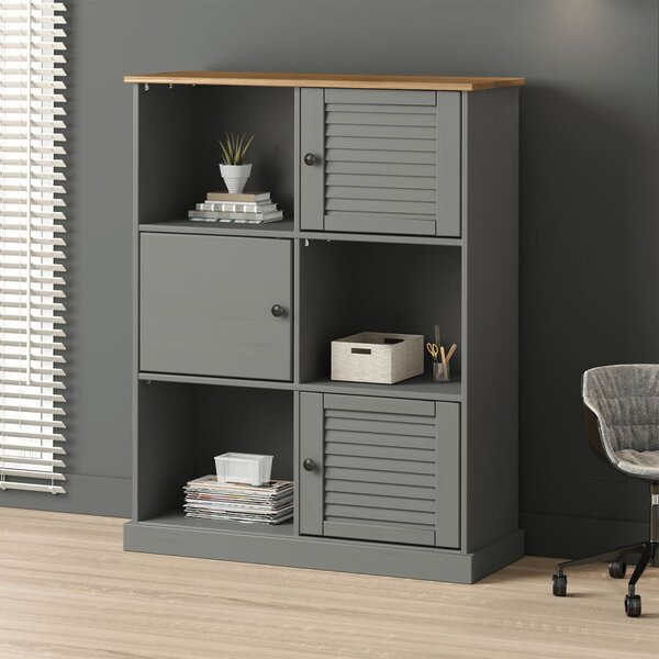 VIGO tömör fenyőfa könyvespolc 90x35x114,5 cm