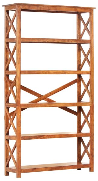 Tömör akácfa könyvszekrény mézszínű felülettel 100x30x180 cm