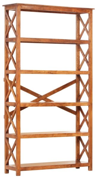 Tömör akácfa könyvszekrény mézszínű felülettel 100x30x180 cm