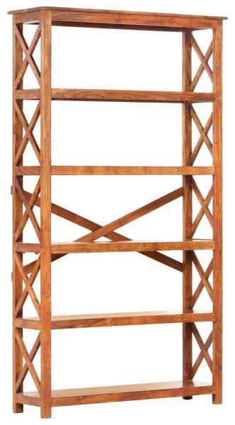Tömör akácfa könyvszekrény mézszínű felülettel 100x30x180 cm