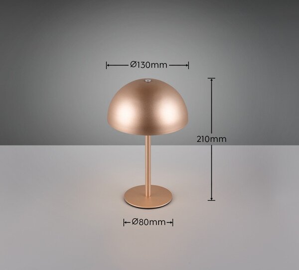 Bronzszínű LED asztali lámpa fém búrával (magasság 21 cm) Munoz – Reality