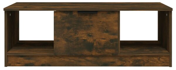 Füstös tölgy színű szerelt fa dohányzóasztal 102 x 50 x 36 cm