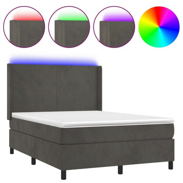 Bársony Ágy LED-del - 140x190 cm