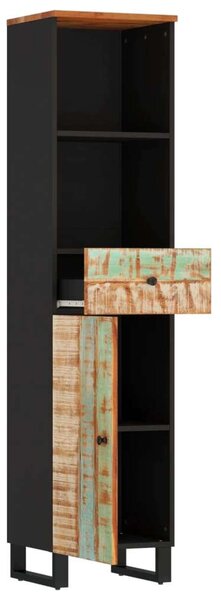 VidaXL Fürdőszobaszekrény - Tömör Fa - 38x33x160 cm