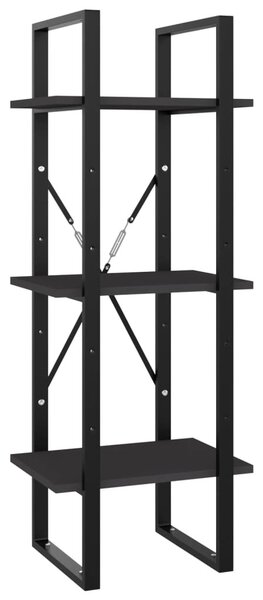3-szintes szürke szerelt fa könyvszekrény 40 x 30 x 105 cm