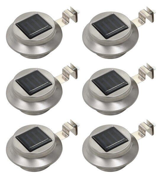 6 db kerek fehér kültéri napelemes LED lámpa, 12 cm