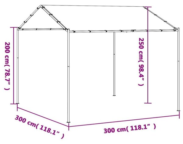 Acél Pavilon - Kerti Sátor - 3x3m - Antracitszürke