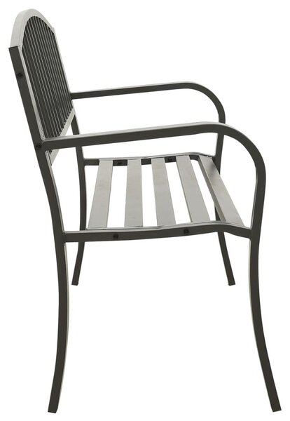 Szürke acél kerti pad 120 cm