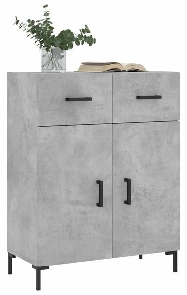 Betonszürke szerelt fa tálalószekrény 69,5 x 34 x 90 cm