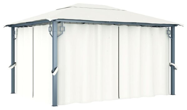 Krémszínű alumíniumpavilon függönnyel 400 x 300 cm