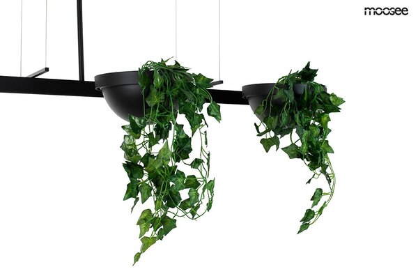 Moosee Plant Line Fekete LED Függőlámpa Növénytartóval