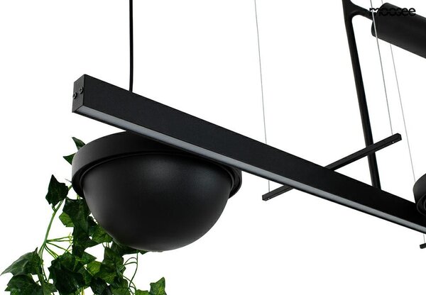 Moosee Plant Line Fekete LED Függőlámpa Növénytartóval