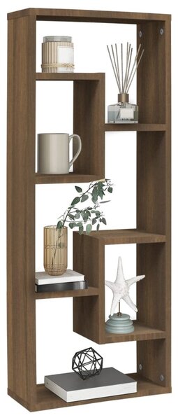Barna tölgyszínű szerelt fa fali polc 36 x 16 x 90 cm
