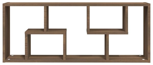 Barna tölgyszínű szerelt fa fali polc 36 x 16 x 90 cm