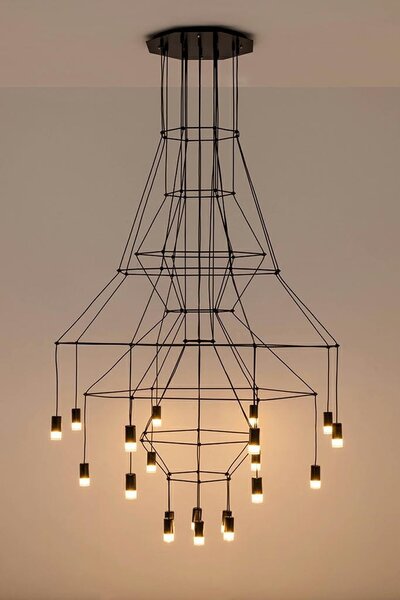 King Home Flusso 20 Geometrikus LED Függőlámpa Fekete