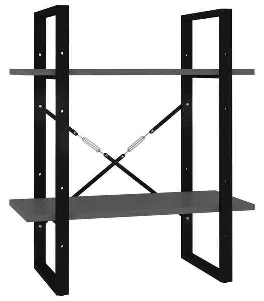 5 szintes szürke szerelt fa könyvszekrény 60 x 30 x 175 cm