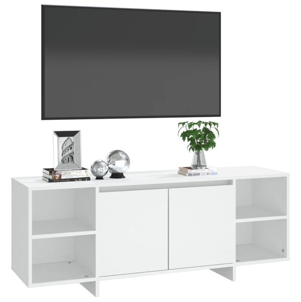 Fehér szerelt fa TV-szekrény 130 x 35 x 50 cm