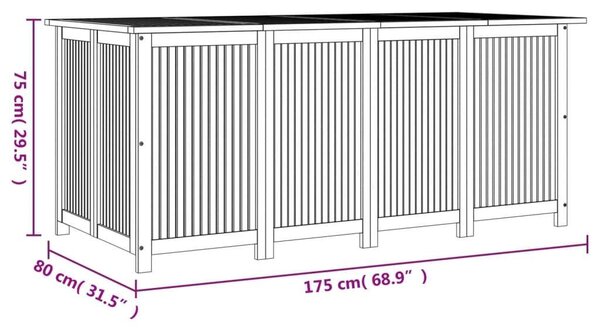 VidaXL tömör akácfa kerti tárolóláda 175x80x75 cm