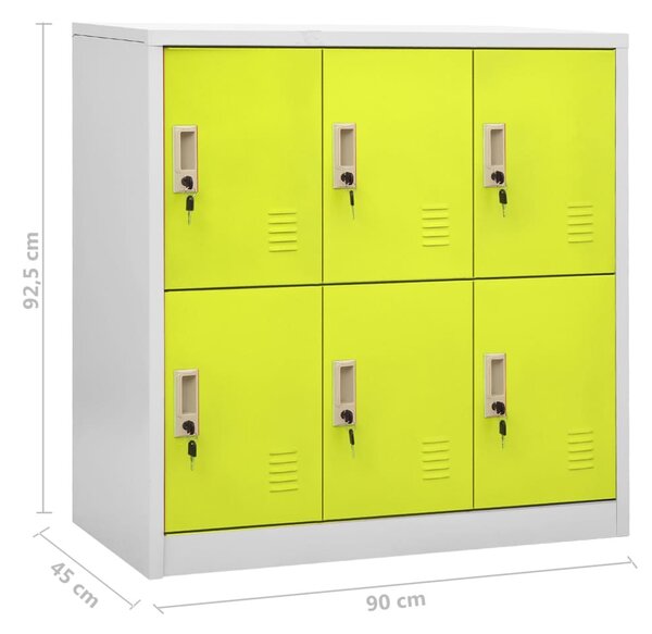 2 db világosszürke-zöld acél zárható szekrény 90 x 45 x 92,5 cm