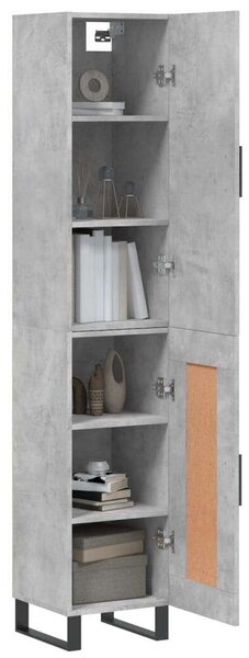 VidaXL betonszürke szerelt fa magasszekrény 34,5x34x180 cm