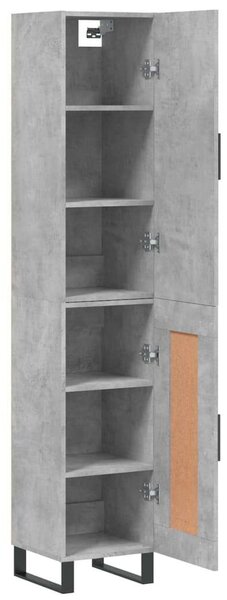 VidaXL betonszürke szerelt fa magasszekrény 34,5x34x180 cm