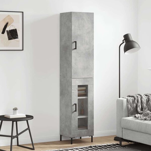 VidaXL Magas Szekrény - Betonszürke - 34,5x34x180 cm