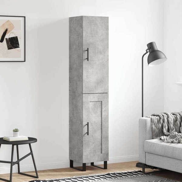 VidaXL betonszürke szerelt fa magasszekrény 34,5x34x180 cm