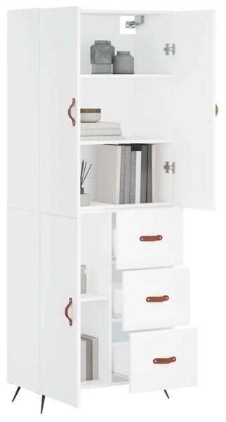 VidaXL Fehér Fa Magasszekrény - 69,5x34x180 cm