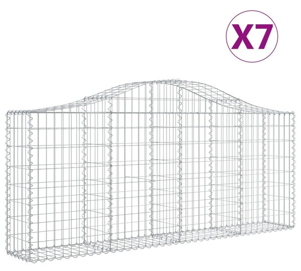 7 db íves horganyzott vas gabion kosár 200x30x80/100 cm