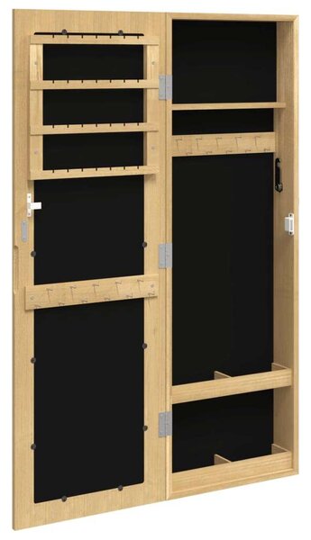 Falra szerelhető tükrös ékszerszekrény 30x8,5x90 cm