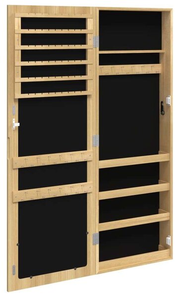 Elegáns Falra Szerelhető Tükör Ékszerszekrény - 37,5x10x106 cm