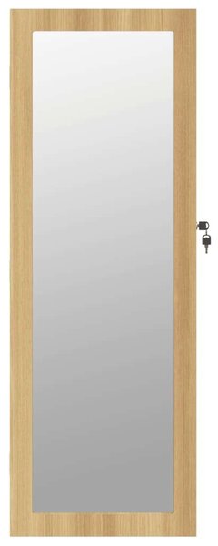 Elegáns Falra Szerelhető Tükör Ékszerszekrény - 37,5x10x106 cm