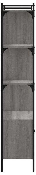 Szürke sonoma szerelt fa könyvespolc ajtókkal 76,5x30x154,5 cm