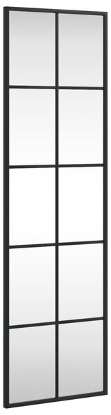 Fekete téglalap alakú vas fali tükör 30 x 100 cm