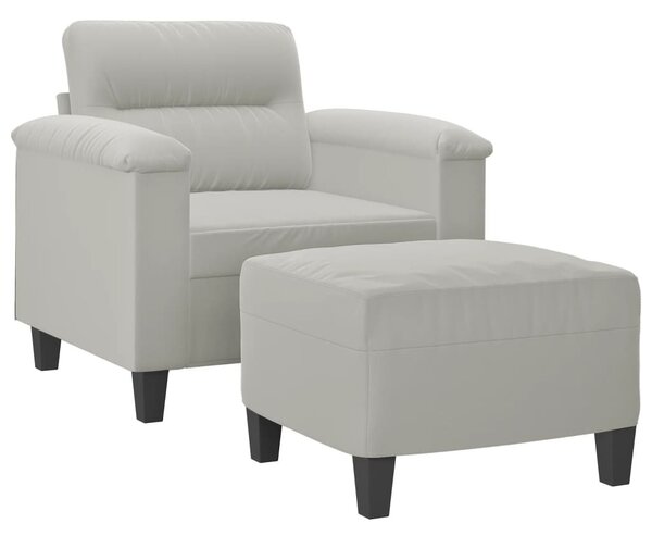 VidaXL világosszürke mikroszálas szövet kanapéfotel lábtartóval 60 cm