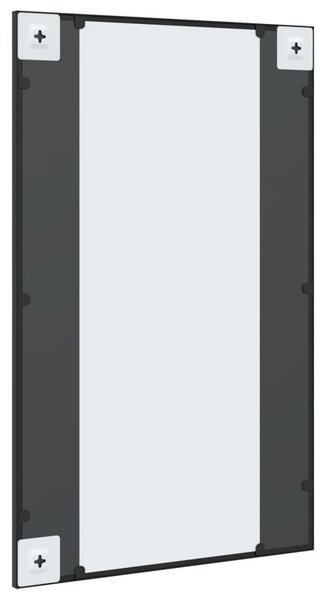 Fekete téglalap alakú vas fali tükör 50 x 80 cm