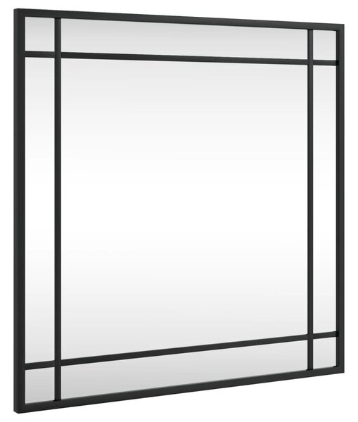 Fekete négyzet alakú vas fali tükör 50 x 50 cm