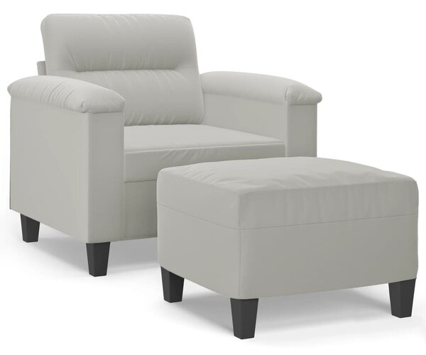VidaXL világosszürke mikroszálas szövet kanapéfotel lábtartóval 60 cm
