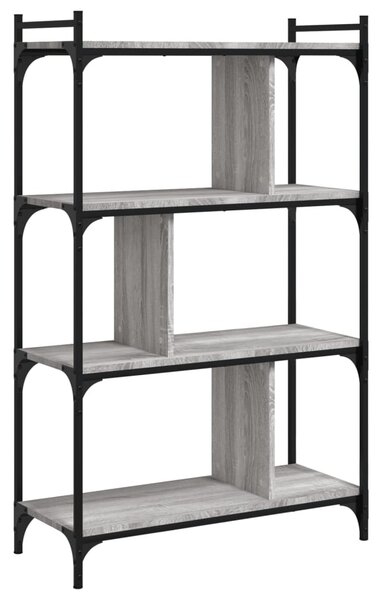 4 szintes szürke sonoma színű fa könyvespolc 76 x 32 x 123 cm