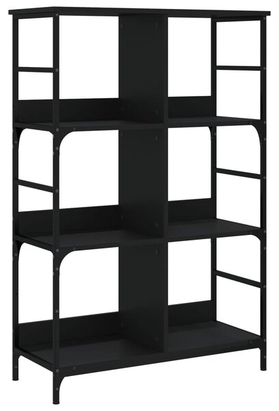Fekete szerelt fa könyvespolc 78,5 x 33 x 117,5 cm