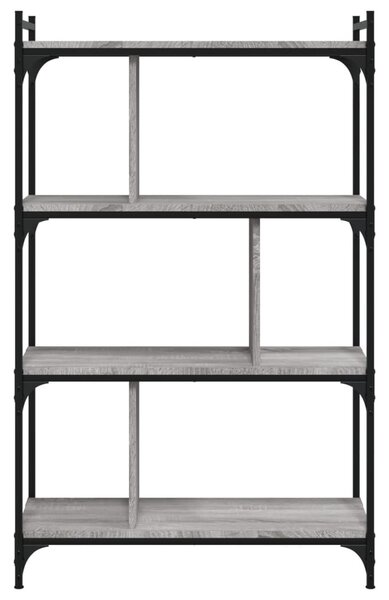 4 szintes szürke sonoma színű fa könyvespolc 76 x 32 x 123 cm