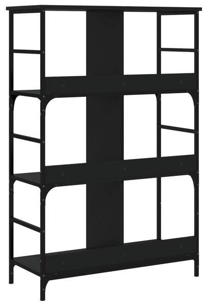 Fekete szerelt fa könyvespolc 78,5 x 33 x 117,5 cm